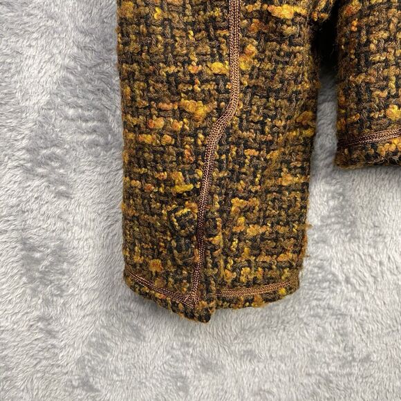 Luisa Spagnoli Tweed Brown Blazer Jacket Size 42 Old Money Office Career - Picture 6 of 8